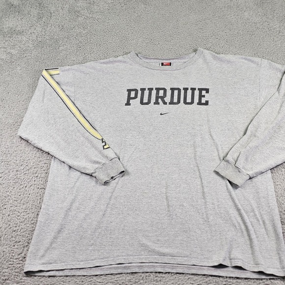 Purdue Boilermakers Shirt Mens 2XL Gray NCAA College Long Sleeve T-Shirt Nike - Picture 2 of 11